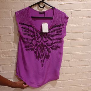 Vintage silk beaded blouse